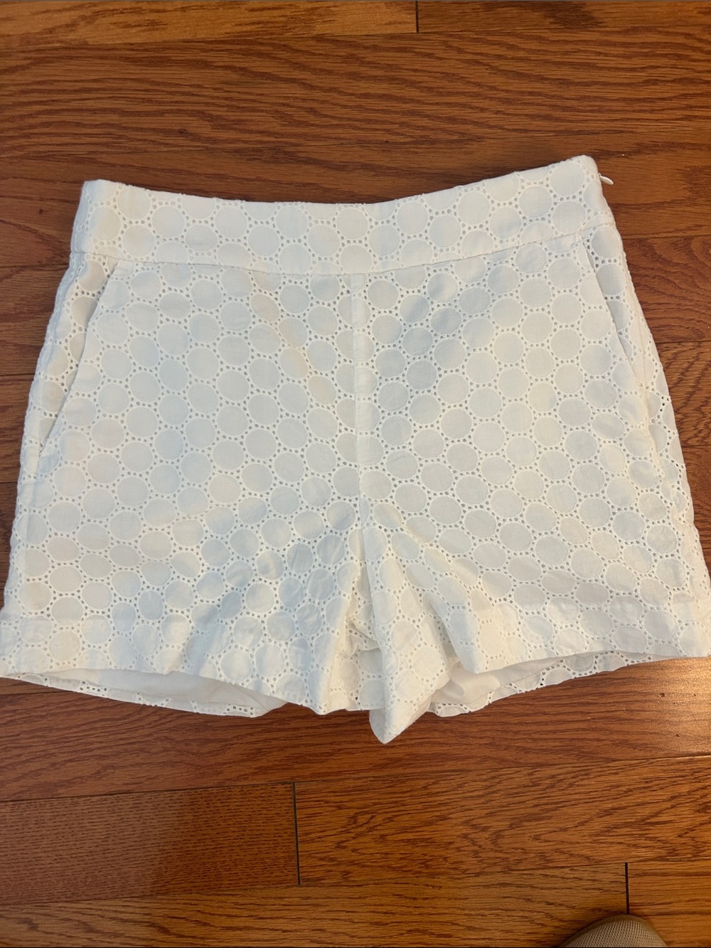 JCrew White Eyelet Lace Shorts